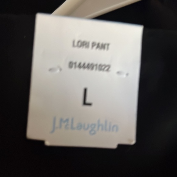 J McLaughlin black faux leather front leggings soft cotton back/ band  Large NWT - Picture 4 of 5